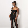 Black jumpsuit wide-leg pants suit 19