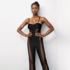 Black jumpsuit wide-leg pants suit 19