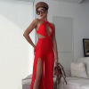 Red vest wide leg jumpsuit 16