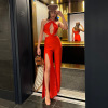 Red vest wide leg jumpsuit 16
