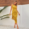 Retro Pleated Tassel Spliced ​​Dress 14