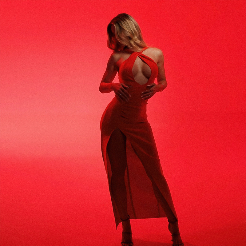 Retro red dress long skirt 12