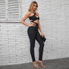 Black cross bodysuit set 17
