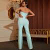 Light blue pleated jumpsuit set 20