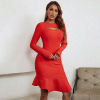 Mermaid dress lady evening dress slim fit long sleeves 29