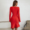 Mermaid dress lady evening dress slim fit long sleeves 29