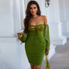 Fashion one shoulder puff sleeve dress 30