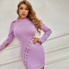 Half turtleneck long sleeve dress 32