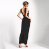 Long fitted black cocktail dress 53