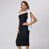 Black and white slim bow dress 46