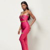 Pink rhinestone jumpsuit two-piece suit 54