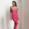 Pink rhinestone jumpsuit two-piece suit 54
