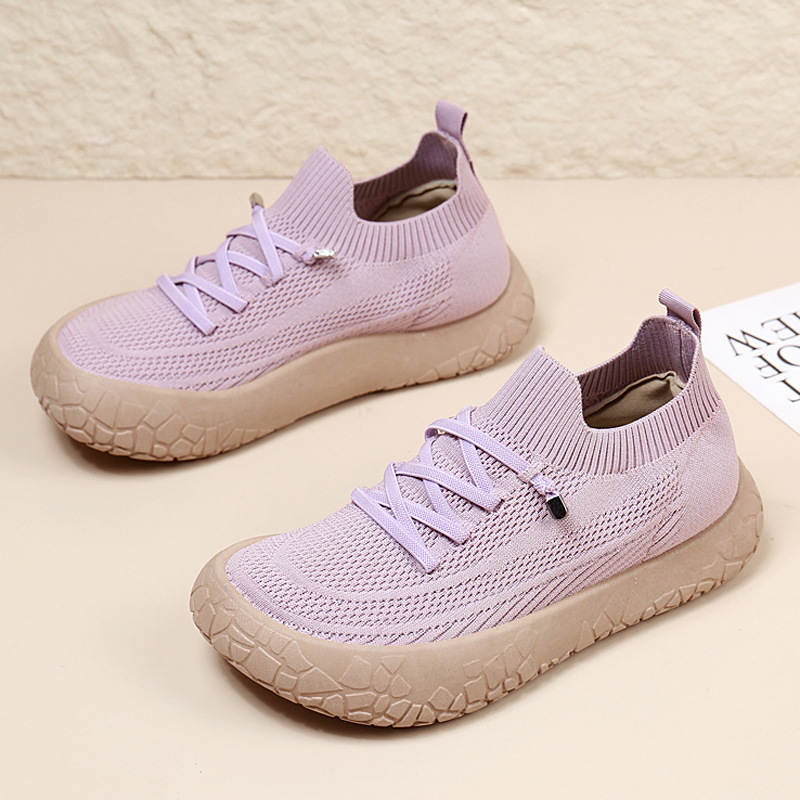 Women Breathable Knit Slip On Casual Walking Shoes