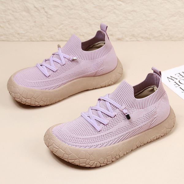 Women Breathable Knit Slip On Casual Walking Shoes
