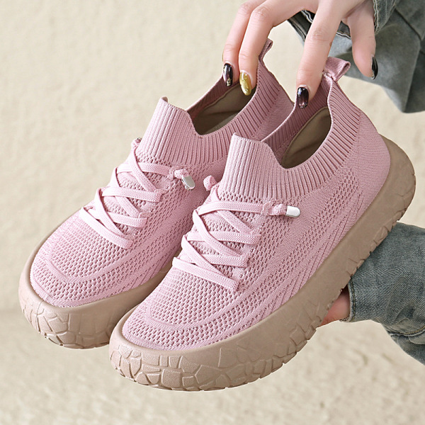 Women Breathable Knit Slip On Casual Walking Shoes