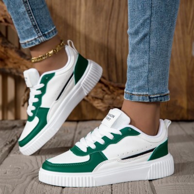 Women Classic Color Block Platform Casual Sneakers