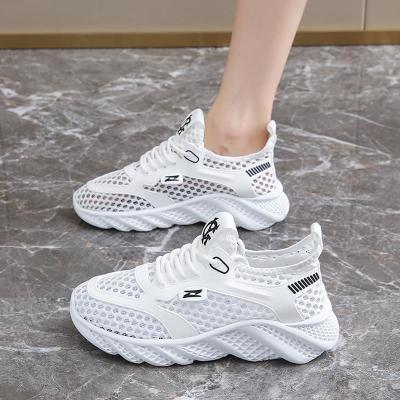 Women Ultra Breathable Hollow Mesh Thick Sole Sneakers