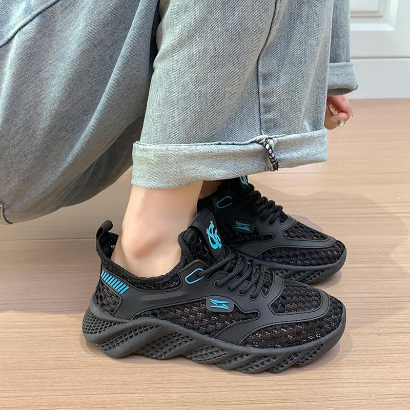 Women Ultra Breathable Hollow Mesh Thick Sole Sneakers
