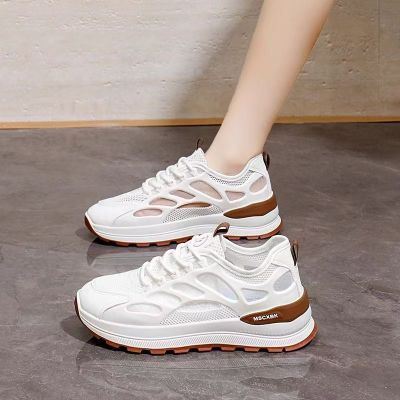 Women Hollow Mesh Breathable White Casual Sneakers