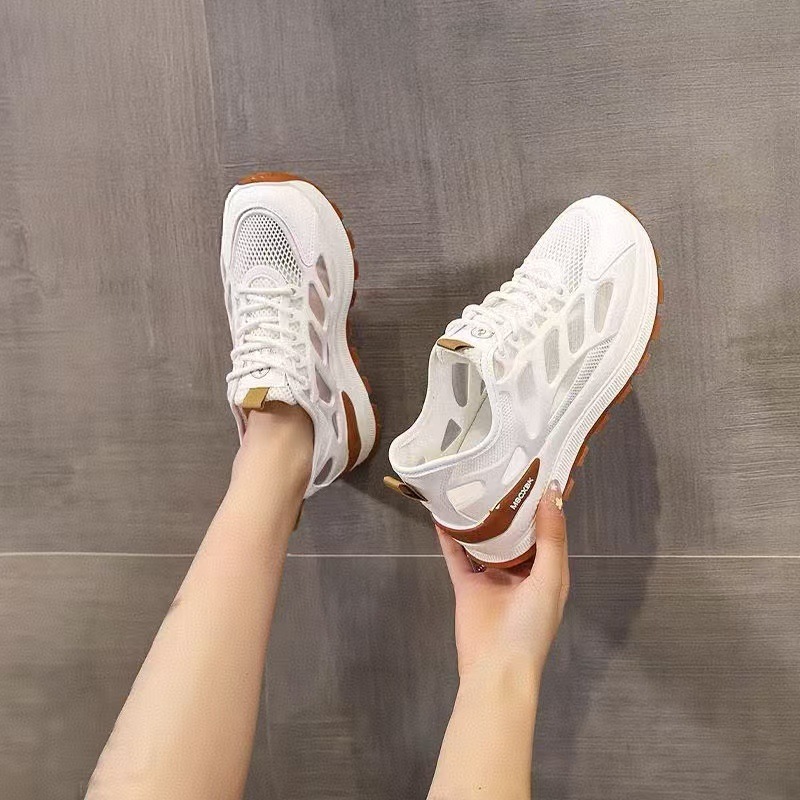Women Hollow Mesh Breathable White Casual Sneakers