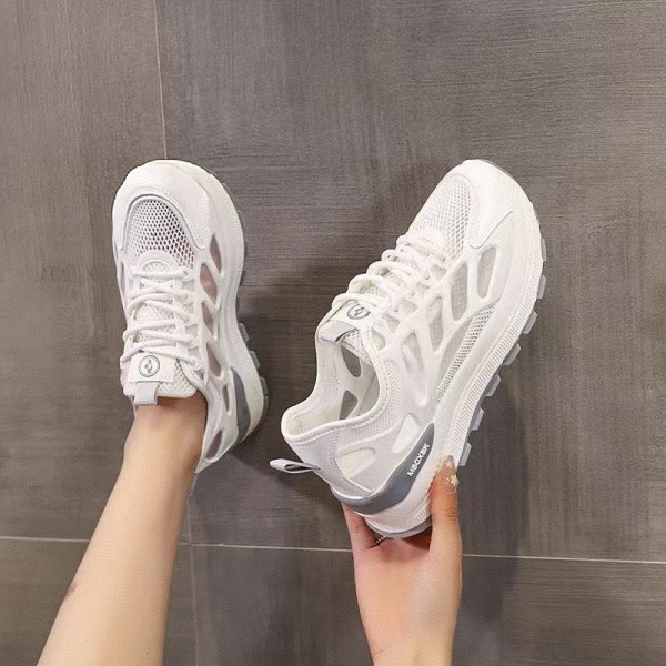 Women Hollow Mesh Breathable White Casual Sneakers